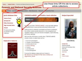 Use these links OR this tab to access
        article collections…
 