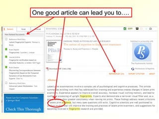 One good article can lead you to….
 