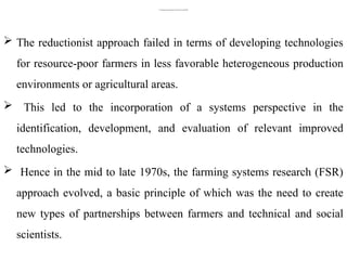 Evolution and Innovations in Farming Systems Approach for Sustainable ...