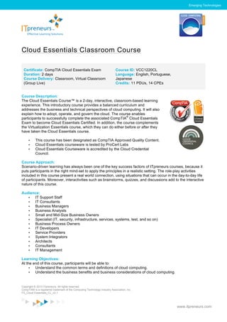 Cloud Essentials Course