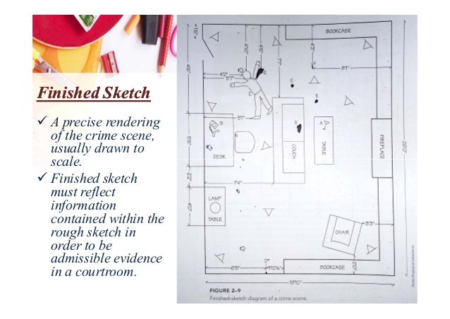 75  Draw rough and final sketches of a crime scene with Printable