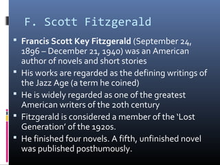Реферат: Writings Of F Scott Fitzgerald Essay Research