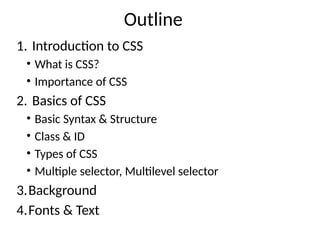 Full Stack Development-CSS((Introduction to CSS) | PPTX
