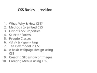 Full Stack Development-CSS((Introduction to CSS) | PPTX