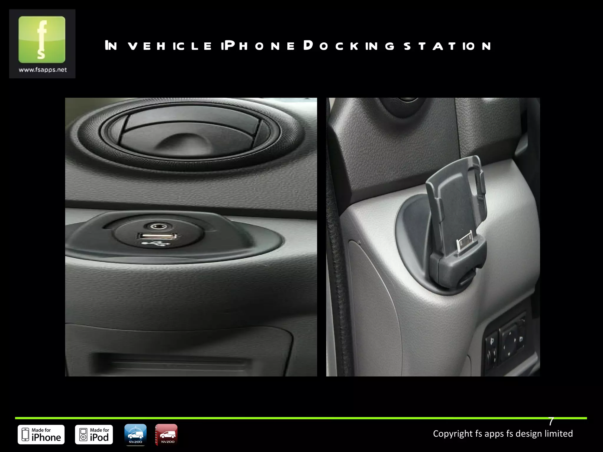 In vehicle iPhone Docking station 