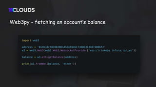 Web3py - fetching an account’s balance
 