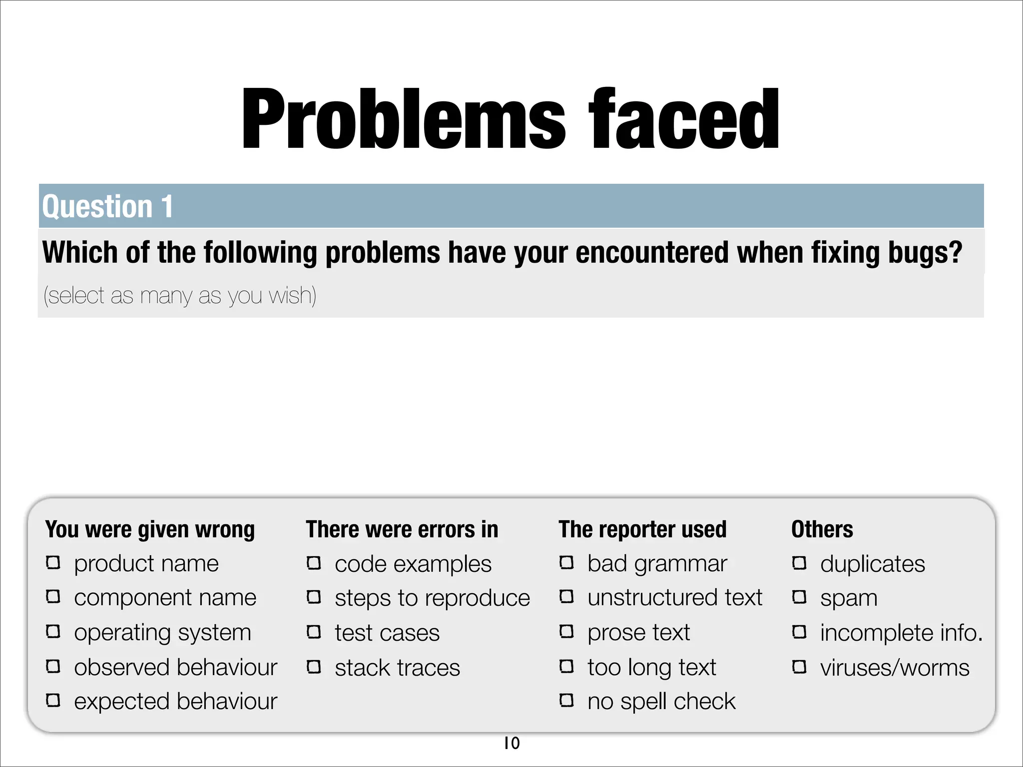 What makes a good bug report?