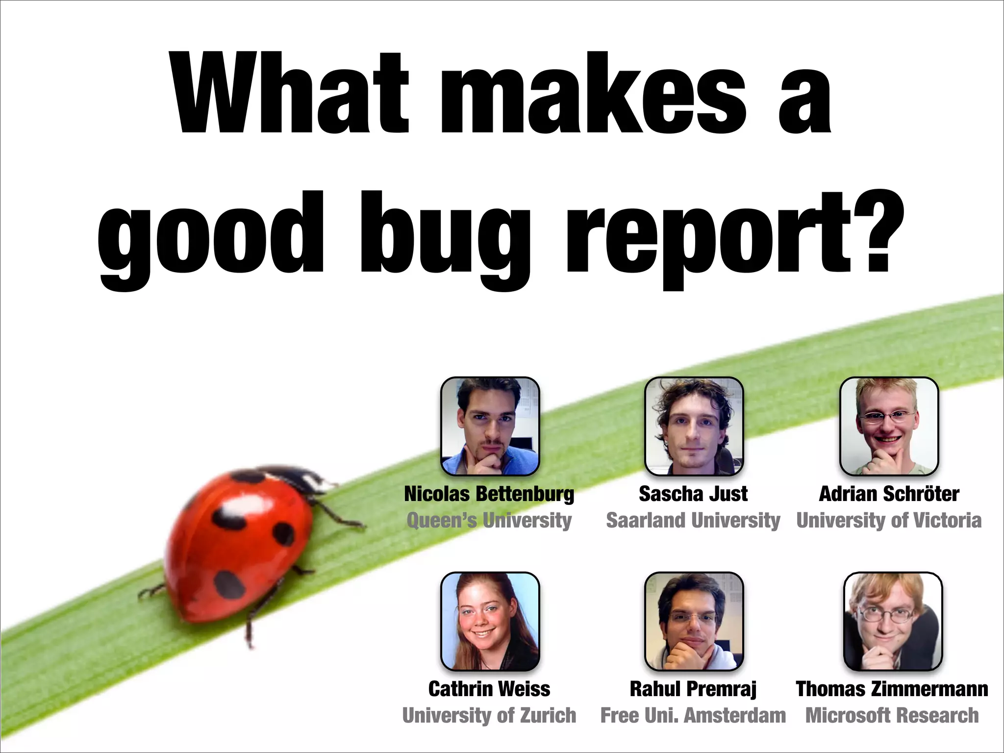 What makes a good bug report?