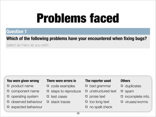 What makes a good bug report?