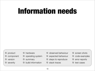 What makes a good bug report?