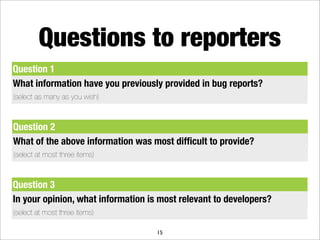 What makes a good bug report?