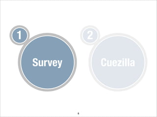 1                2

    Survey           Cuezilla



             6
 