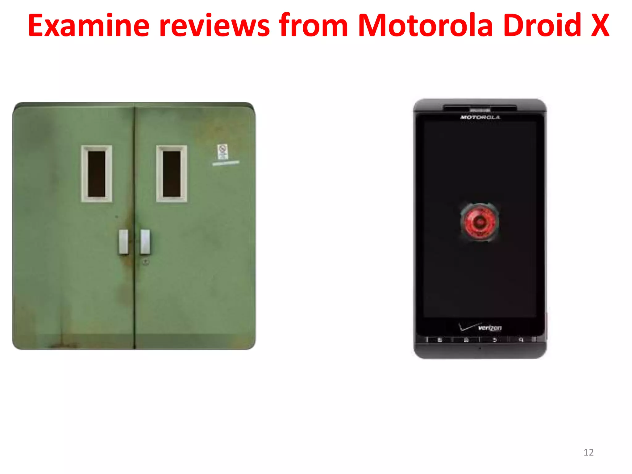 12
Examine reviews from Motorola Droid X
 