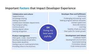 Important Factors that Impact Developer Experience
 