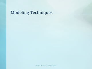 Modeling Techniques

(C) 2012 - Professor Joseph Finocchiaro

 
