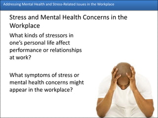 Fseap - mental health in the workplace presentation | PDF