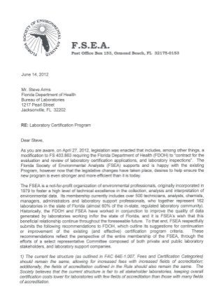 FSEA Position Paper On Certification Program Privatization