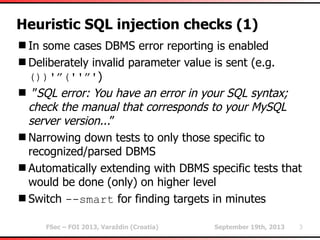 Heuristic methods used in sqlmap | PDF