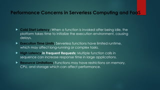Comprehensive Overview of Serverless Computing and Function as a ...