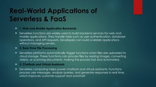 Comprehensive Overview of Serverless Computing and Function as a ...