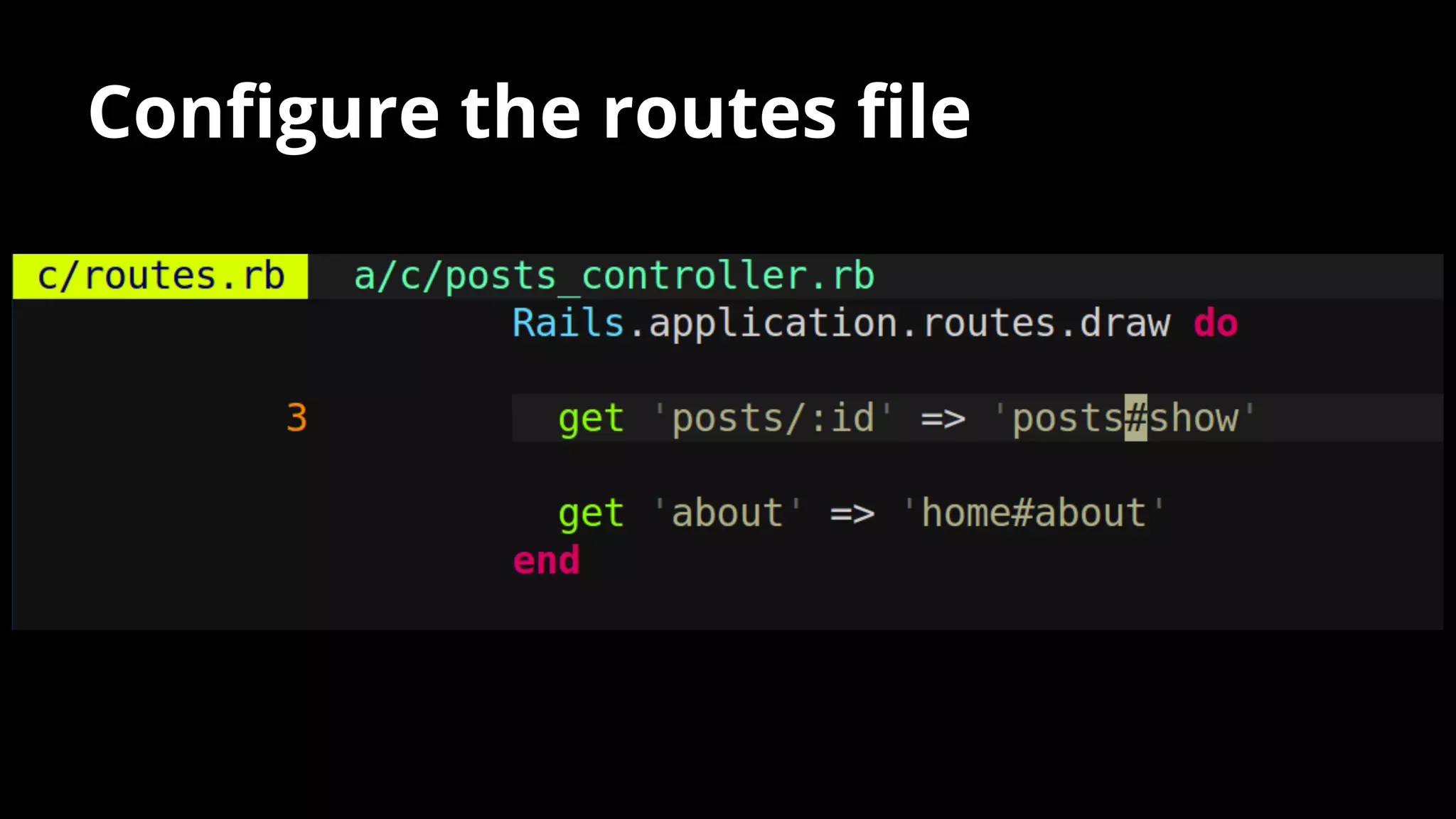 Configure the routes file
 