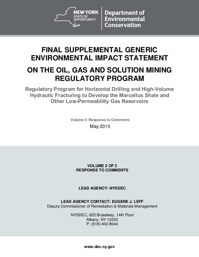 NY DEC Final Supplemental Generic Environmental Impact Statement Vo ny-dec-final-supplemental-generic-environmental-impact-statement-vo