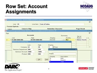 7
Row Set: Account
Assignments
Row Set: Account
Assignments
 