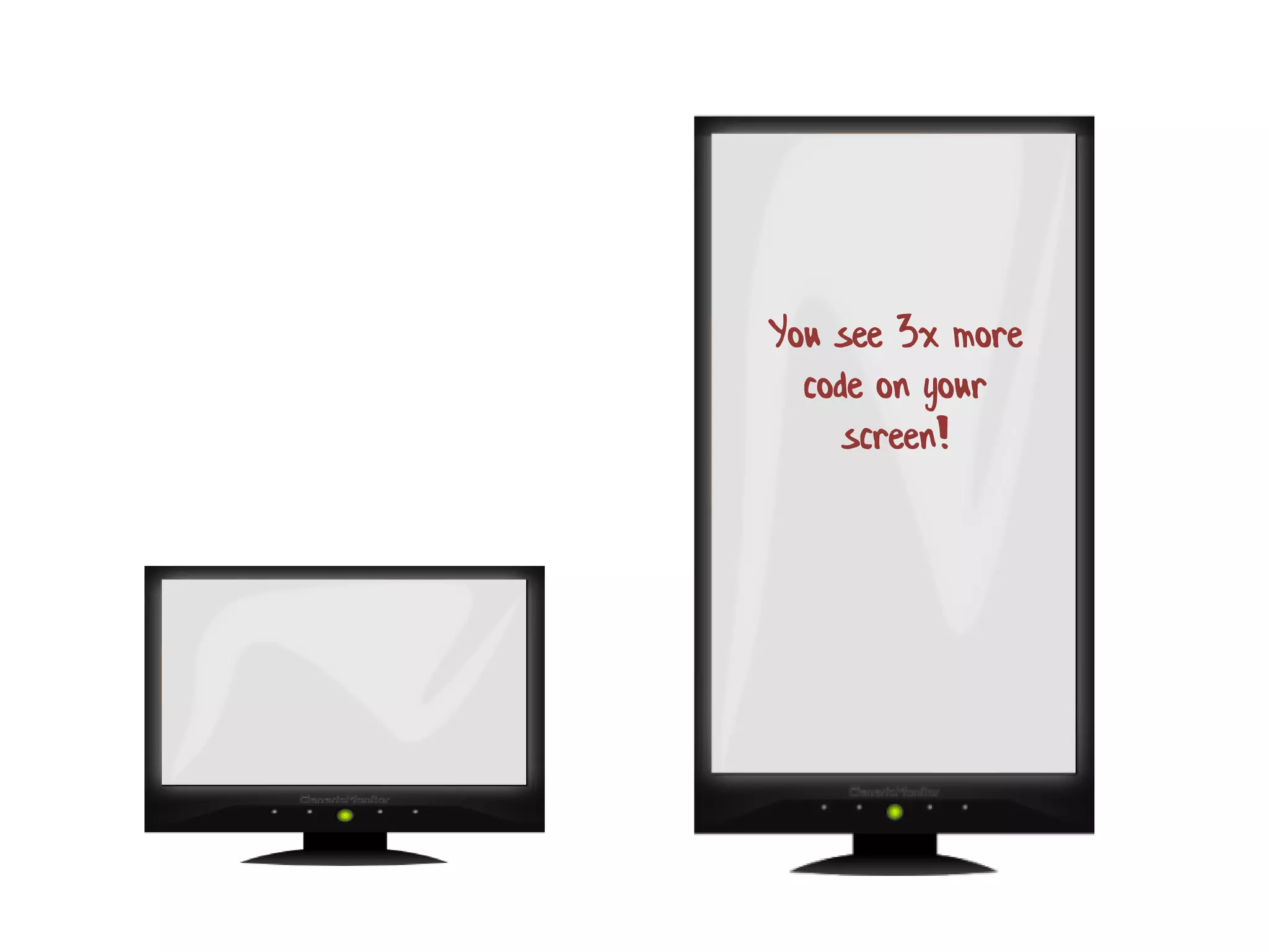 You see 3x more
code on your
screen!
 