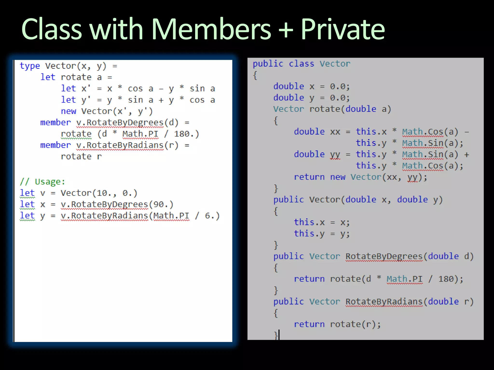 Class with Members + Private