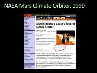 NASA Mars Climate Orbiter, 1999