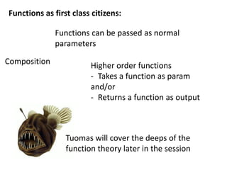 No mutable state Many other concepts apply, but these are ones to focus in this presentation 