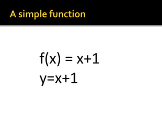 f(x) = x+1
y=x+1
 