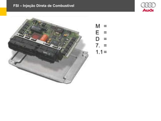 FSI – Injeção Direta de Combustível
M =
E =
D =
7. =
1.1=
 