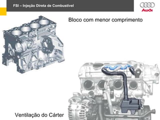 FSI – Injeção Direta de Combustível
Bloco com menor comprimento
Ventilação do Cárter
 