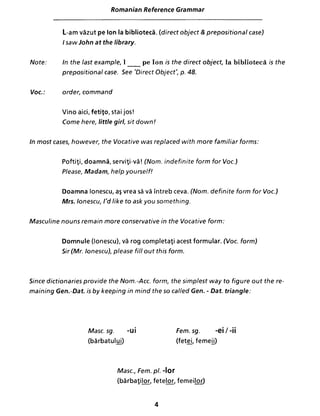 Romanian Example Text Romanian Reference Grammar | PDF