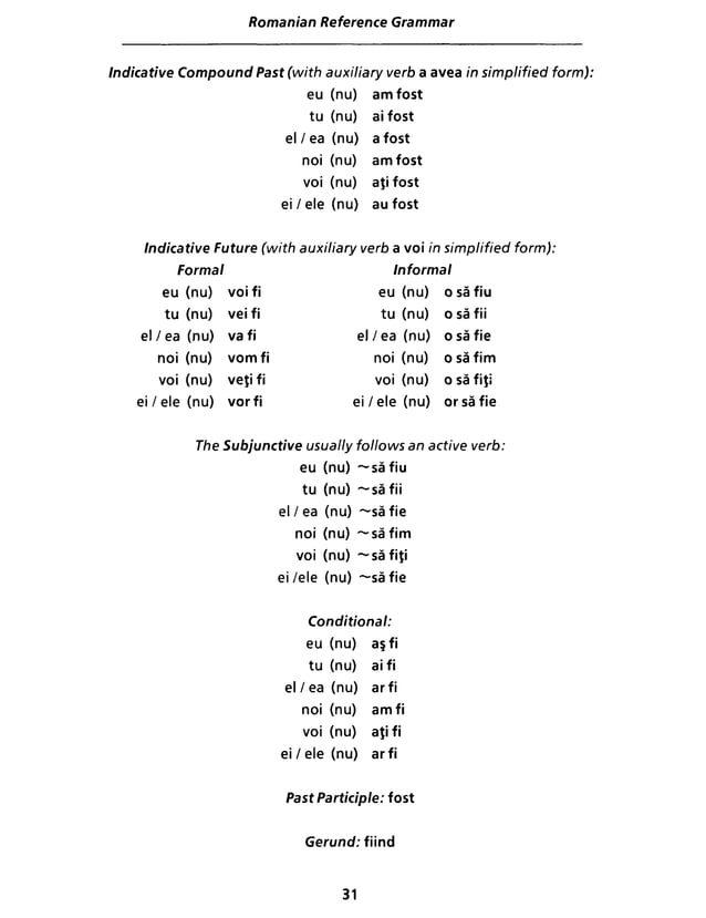 Romanian Example Text Romanian Reference Grammar | PDF
