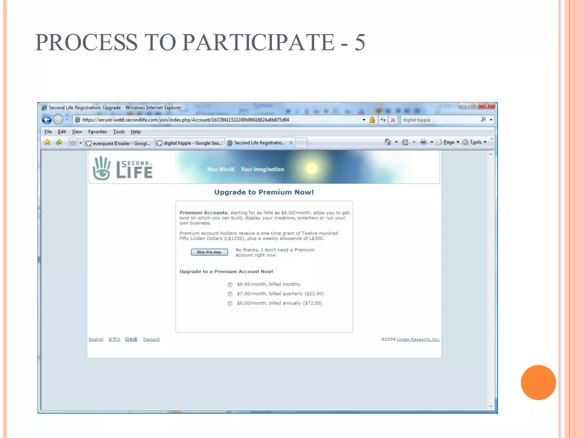 PROCESS TO PARTICIPATE - 5 
