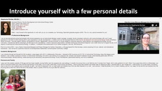 Introduce yourself with a few personal details
 