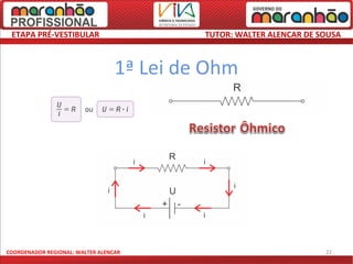 ETAPA PRÉ-VESTIBULAR                      TUTOR: WALTER ALENCAR DE SOUSA



                                  1ª Lei de Ohm




COORDENADOR REGIONAL: WALTER ALENCAR                                 22
 