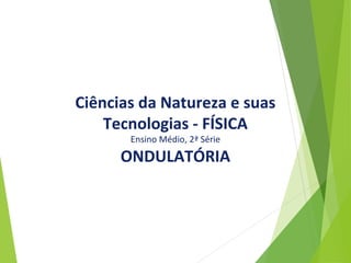 Ciências da Natureza e suas
Tecnologias - FÍSICA
Ensino Médio, 2ª Série
ONDULATÓRIA
 