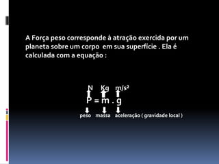 2° Lei de Newton – Força Peso 
 