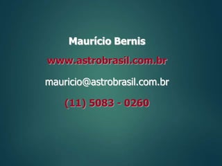 Maurício Bernis
www.astrobrasil.com.br
mauricio@astrobrasil.com.br
(11) 5083 - 0260
 
