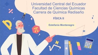 Universidad Central del Ecuador
Facultad de Ciencias Químicas
Carrera de Química Rediseño
FÍSICA II
Estefanía Montenegro
 