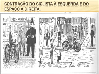 CONTRAÇÃO DO CICLISTA À ESQUERDA E DO
ESPAÇO À DIREITA.
 