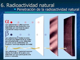 6. Radioactividad natural
         Penetración de la radioactividad natural
 
