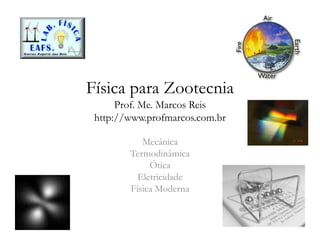 Física para ZootecniaProf. Me. Marcos Reishttp://www.profmarcos.com.br Mecânica Termodinâmica Ótica Eletricidade Física Moderna 