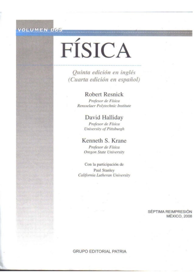 Física vol. 2 resnick y halliday 5 ed