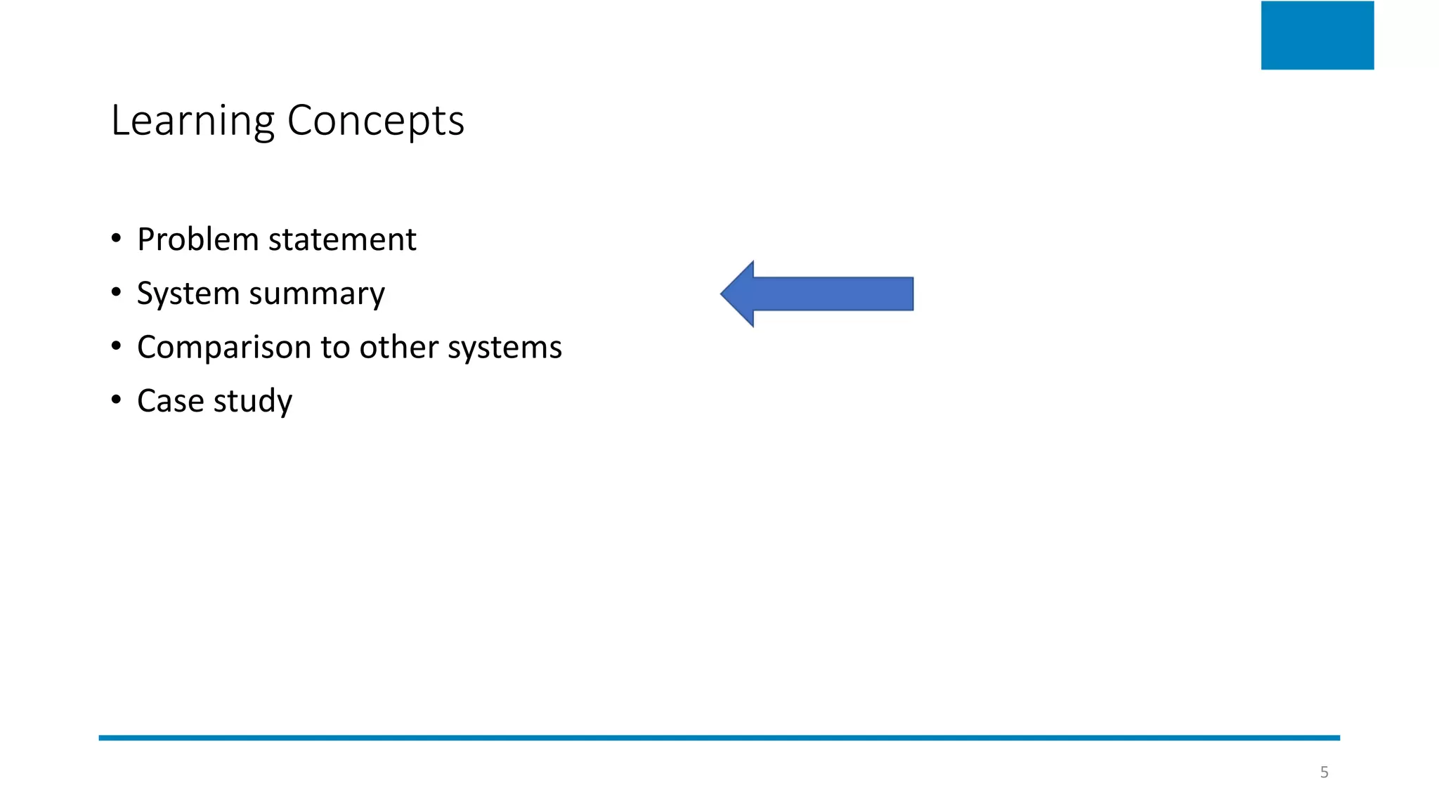 Learning Concepts
• Problem statement
• System summary
• Comparison to other systems
• Case study
5
 