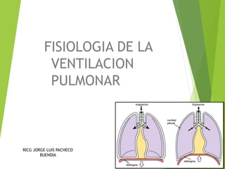 FISIOLOGIA DE LA
VENTILACION
PULMONAR
RICG JORGE LUIS PACHECO
BUENDIA
 