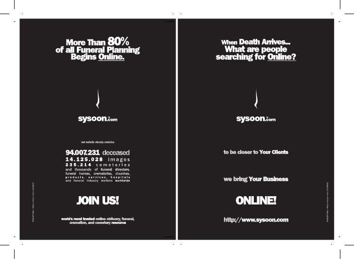 Sysoon Funeral Service Journal advertising